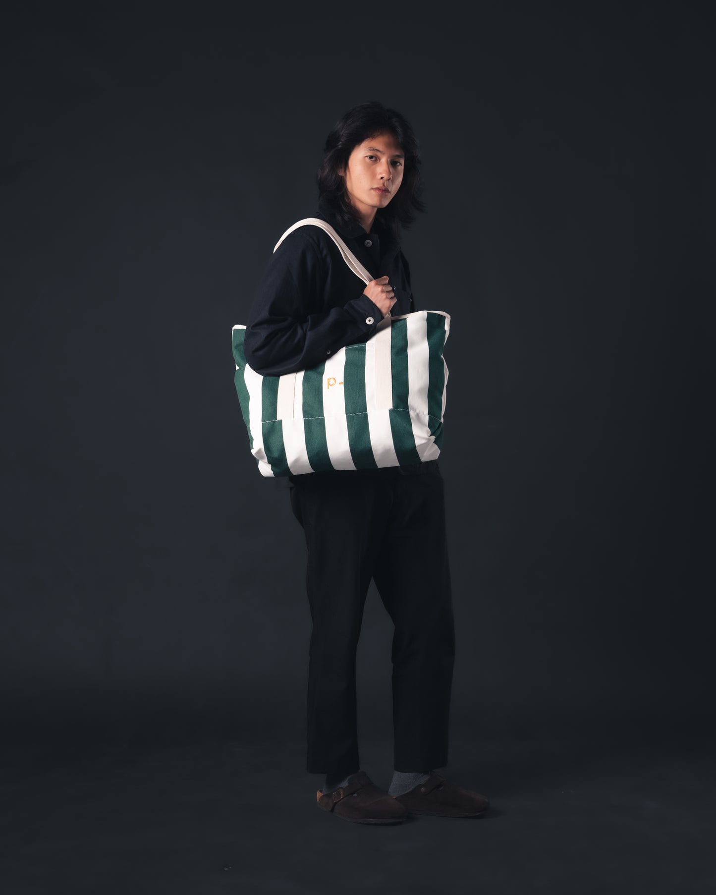 Striped Green Everyday Boat Totebag